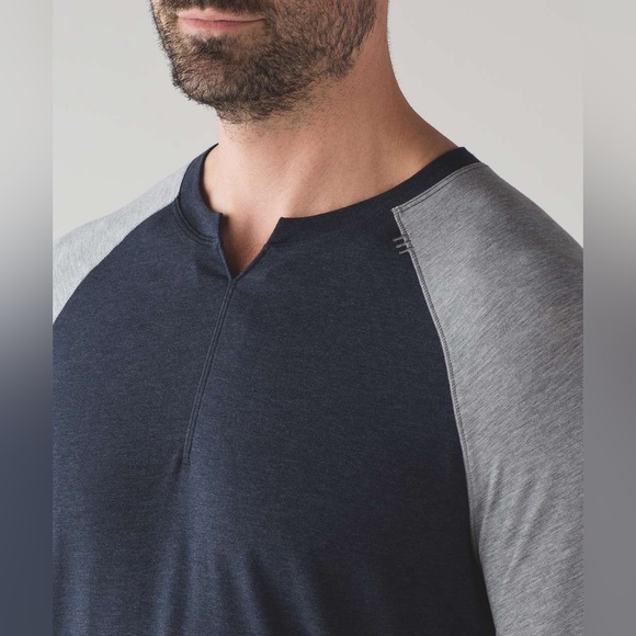 Lululemon Bodhi Long Sleeve L Heathered Inkwell Grey Vitasea - Picture 15 of 16